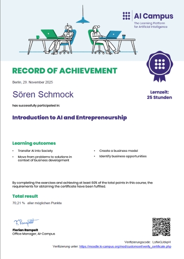 Introduction to AI and Entrepreneurship